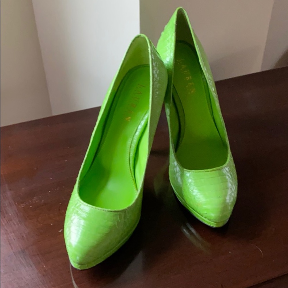 Ralph Lauren Lime Green Heels